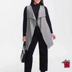 BloomChic Gray Asymmetrical Open Front Vest